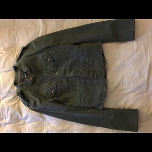Zara military style jacket crop in dark gr…